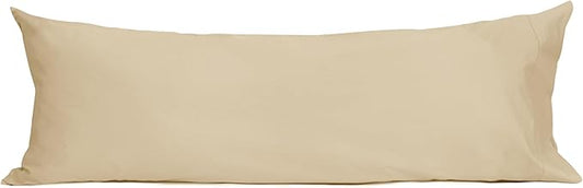 Sunflower Body Pillowcase 100% Cotton Long Pillow Cover/Case Envelope Closure 1 Pack, 21×54 inches Sandshell, Soft and Breathable