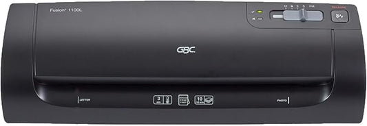 GBC Thermal Laminator Machine, Fusion 1100L, 9 Inch, 4 Min Warm-up, 3 or 5 Mil, with 10 EZUse Laminating Pouches (1703074)