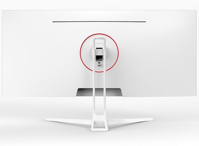 CRUA 34'' White Gaming Monitor, 165HZ/144HZ, WQHD(3440x1440P) IPS UltraWide Screen Computer Monitors with Built-in Speakers, Supports FreeSync, 120% sRGB, HDMI 2.0 & DP 1.4, Wall Mountable Installs
