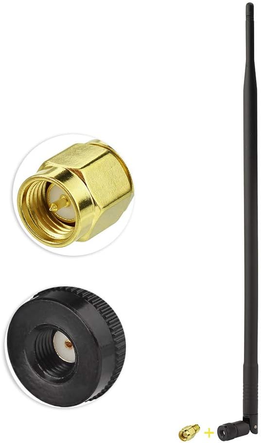 Superbat 900MHz 3G 4G Antenna 9Dbi External Omni Rubber Duck Antenna with RP-SMA Connector + RP-SMA Female to SMA Male Adapter for Router Security Camera Gateway Modem etc.