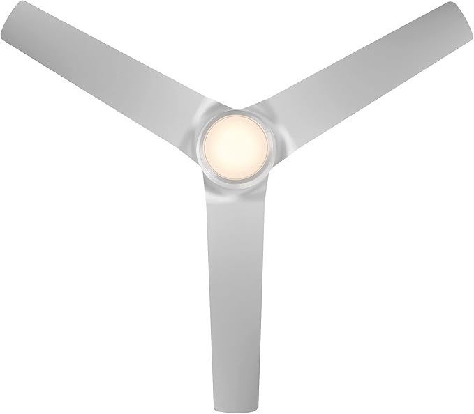 WAC Smart Fans Mocha Indoor and Outdoor 3-Blade Smart Home Ceiling Fan 54in Brushed Aluminum with 3000K LED Light Kit and Remote Control works with Alexa and iOS or Android App