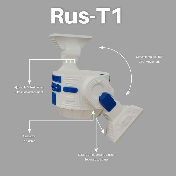 Android Rus-T1 Stand Speaker Compatible with Alexa Echo Dot 3 Gen, 4 Gen, 5 Gen, HomePod mini, Google Home Mini/Nest Mini y genericos (White/Blue)