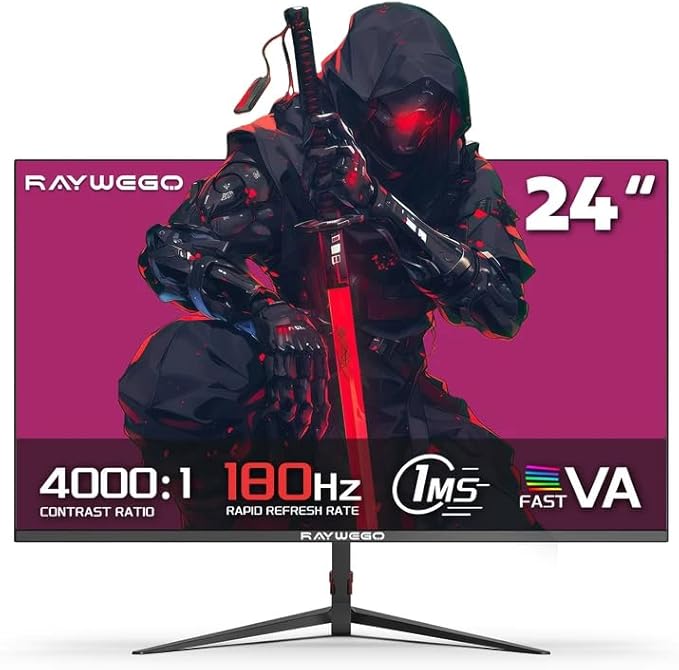 24" Gaming Monitor Full HD 1920 x 1080p VA Panel Monitor 180Hz,Adaptive-Sync,4000:1 Contrast Ratio,Console Gaming Ready,HDMI*1/DP*1/USB*1/Earphone*1,Zero-Bright-Dot