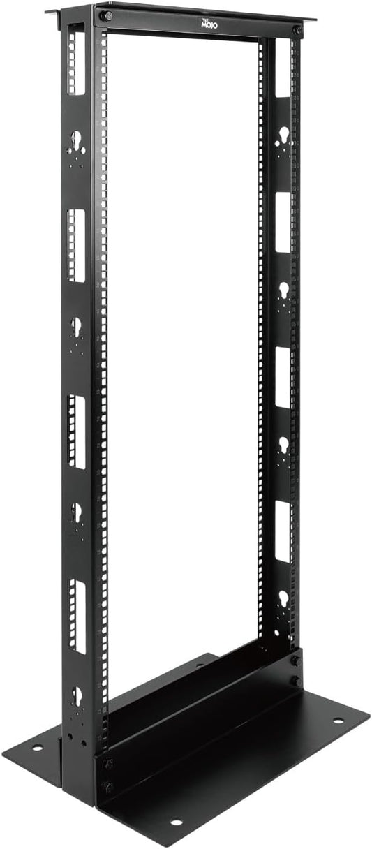 Tecmojo 27U 2-Post Open Frame Server Rack – 19" Network, Server, AV, Data & IT Equipment, Telecom & Patch Panel Mount, 1763 lbs Capacity, Black, Square Holes