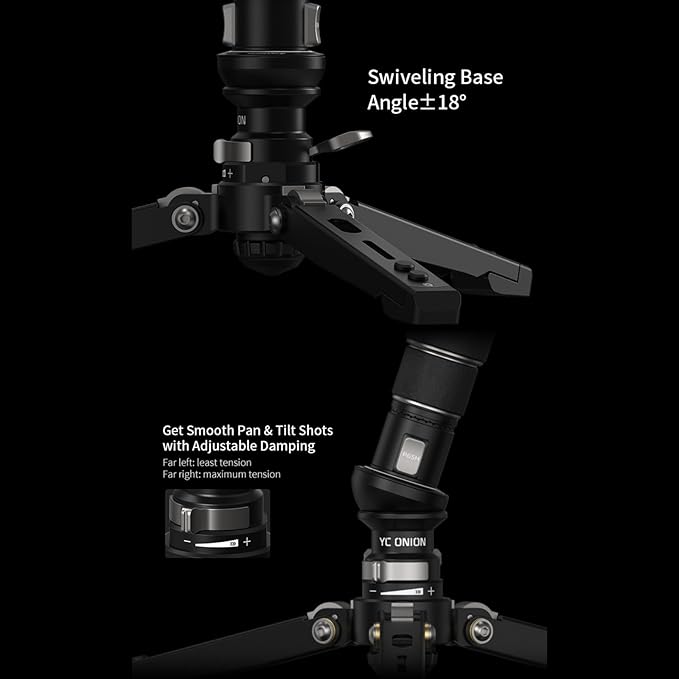 YC Onion Pineta Pro Carbon Fiber Monopod with Pedal Base, Light Stand Lightweight Travel Monopod with Quick Release Plate for Sony Canon Nikon DSLR Cameras, Gimbal and etc Max Load 11lb/5Kg