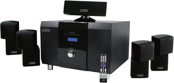 5.1 Channel Home Theater System with 10" Subwoofer, Bluetooth,5 Speakers, Remote, Radio, RCA- Perfect for Movies, Music, Karaoke