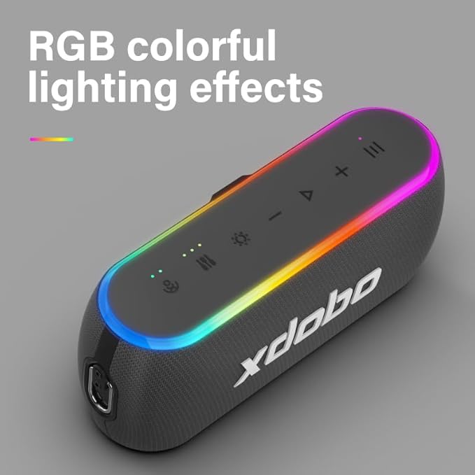 X8 III Portable Bluetooth Speaker Small Bluetooth Speaker Waterproof: IPX7 Computer Speakers Wireless with RGB Lights for Home/Outdoor/Party/Beach/Birthday Gift