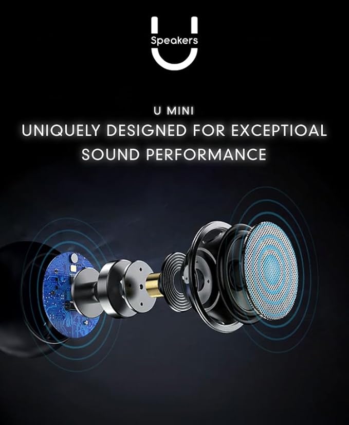 Fashionit U Mini - Small Bluetooth Speaker Wireless - Mic & Remote Shutter, Portable Bluetooth Speakers, Rich Sound for Home & Outdoor, Stocking Stuffers, White Elephant Gifts for Adults - Red