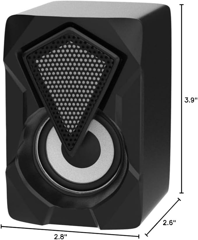 NJSJ Computer Speakers with Colorful RGB Lights, USB Powered 3.5mm Aux- in Mini PC Speakers, Crystal Sound Portable Speaker for Desktop Laptop Monitor Black