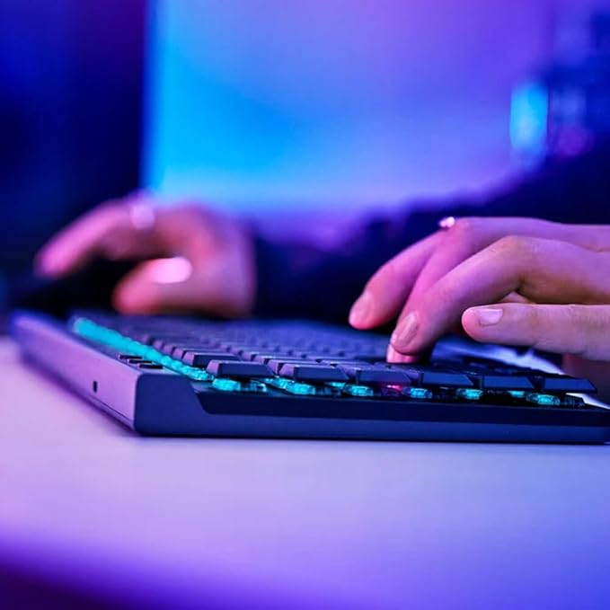 Logitech G515 Wireless Gaming Keyboard TKL, LIGHTSYNC RGB, Thin Tenkeyless Design, Double-Shot PBT Keycaps, Tactile Brown Mechanical Switches - Black