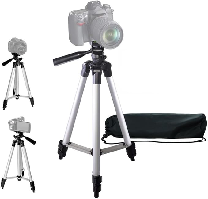 50 Inch Aluminum Camera Tripod for Canon, Nikon, Sony, Samsung, Olympus, Panasonic & Pentax + eCost Microfiber