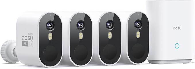 AOSU 2K Add-on Camera, Requires WirelessCam/SolarCam HomeBase (NOT Doorbell HomeBase), Up to 4 Cameras Can be Connected to 1 Homebase