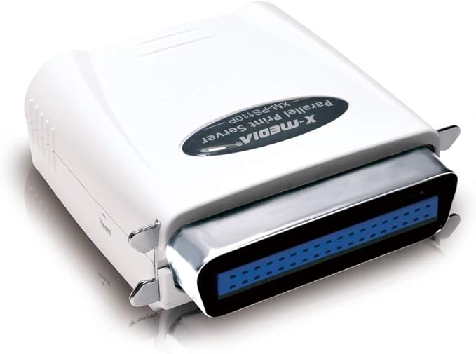X-MEDIA XM-PS110P 1-Port 10/100Mbps Fast Ethernet Parallel Print Server, Parallel Centronics Port Network Print Server