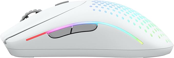 Glorious Gaming Model O 2 Wireless Gaming Mouse - Hybrid 2.4GHz & Bluetooth Wireless, 68g Superlight, Long Battery Life, 26k BAMF 2.0 Sensor, RGB, Ambidextrous, 6 Buttons, PTFE Feet - White