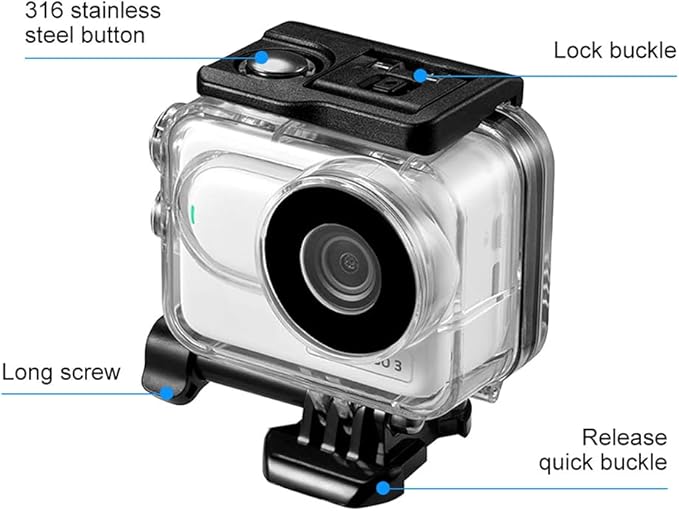 60M/196FT Waterproof Case for Insta360 GO 3,Underwater Deep Diving Protective Shell for Insta360 Camera Accessories