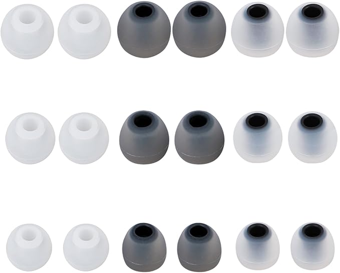 Earbud Replacement Tips Silicone Earbud Tips Earbud Covers Fit for in-Ear Headphones (Inner Hole 3.8mm -5.1mm) Ear Tips Earbud Rubber Tips 9 Pairs S/M/L