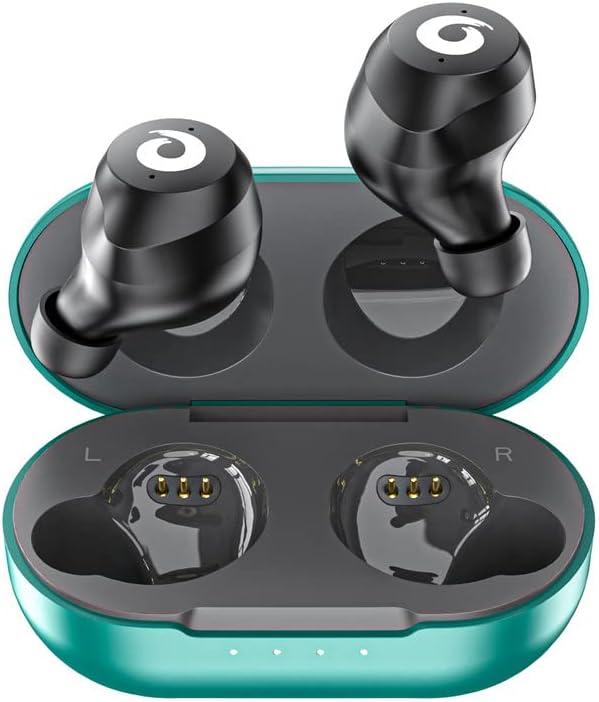 X9 Wireless Earbuds Bluetooth 5.3 Headphones Waterproof Stereo Earphones in Ear Touch Control with Microphone Headset with Deep Bass for Sport, Gaming and Running (Green-Gray)