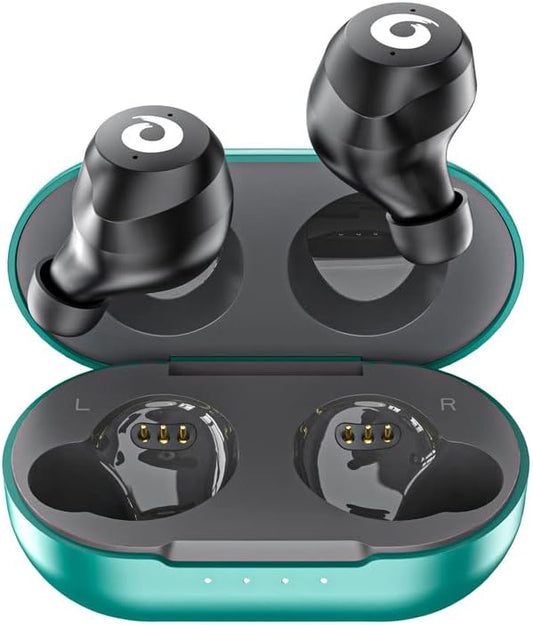 X9 Wireless Earbuds Bluetooth 5.3 Headphones Waterproof Stereo Earphones in Ear Touch Control with Microphone Headset with Deep Bass for Sport, Gaming and Running (Green-Gray)