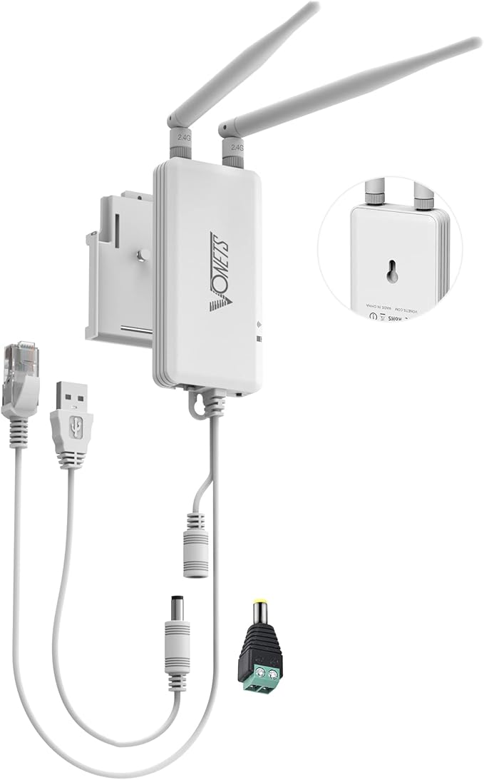 Vonets VAP11S Mini Repeater/Wireless Bridge Ethernet/WiFi Router 2.4GHz Industrial with 2 RJ45 Ethernet Ports and 2 External Antennas, Great Partner for Electronic Scale, PLC, DVR