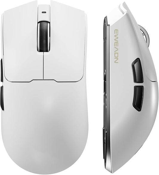 S9 Pro Wireless Gaming Mouse, 59G Ergonomic Computer Mouse, Triple Modes, 8K Polling, 26K DPI, PAW3395 Optical Sensor, Kailh Switch, 250h Battery Life, Programmable for PC/Win/Mac(White)