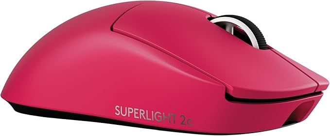 Logitech G PRO X Superlight 2c Wireless Gaming Mouse, 51 g pro-Grade Compact Mouse with 5 programmable Buttons, USB-C Charging, 44K DPI Sensor, up to 8 kHz Polling for PC/Mac - Magenta