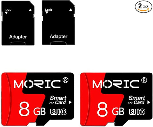 2 Pack 8GB Micro SD Card with SD Adapter High Speed Memory Card,C10 A1 Memory TF Card for Camera/Dash Cam/Smartphone/Tablet/Drone