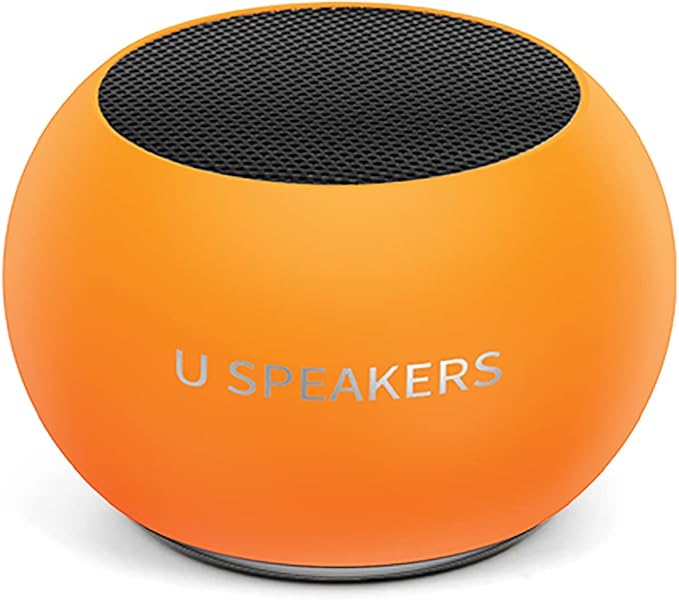 Fashionit U Mini - Small Bluetooth Speaker Wireless - Mic & Remote Shutter, Portable Bluetooth Speakers, Rich Sound for Home & Outdoor, Stocking Stuffers, White Elephant Gifts for Adults - Glow Orange