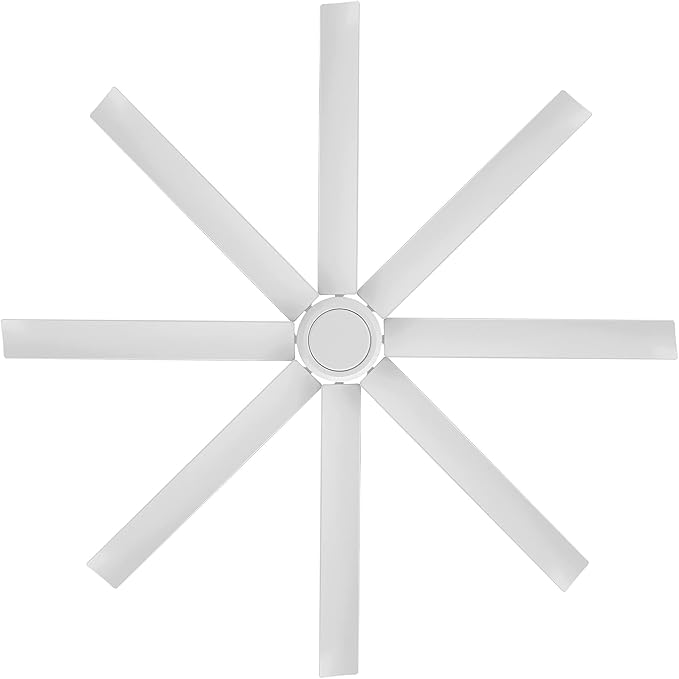 WAC Smart Fans Mocha XL Indoor and Outdoor 8-Blade Ceiling Fan 66in Matte White with Remote Control works with Alexa and iOS or Android App (NO LED LIGHT KIT)