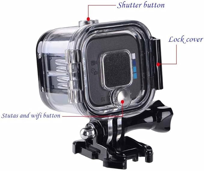 Suptig Replacement Waterproof Case Protective Housing for GoPro Session Hero 4session, 5session Outside Sport Camera for Underwater Use - Water Resistant up to 196ft (60m)