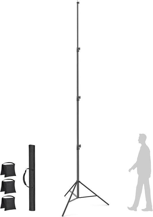 16.4' Heavy Duty Extreme Tall Video Camera Sports Tripod Stand, Sdfghj 16.4ft/500cm Sky High Tripod Light Stand with 1/4"& 3/8" Screw Adapter, Non-Slip Feet Wind Resistant, for Soccer/Basketball Games
