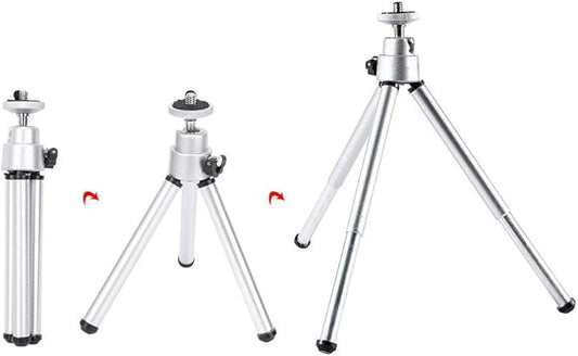 Keenso 3Pcs Universal Foldable Aluminium Alloy Stoving Varnish Mini Antishake Telescopic Tripod Telescoping Tripod Stand Monocular Telescope Camera Tripod