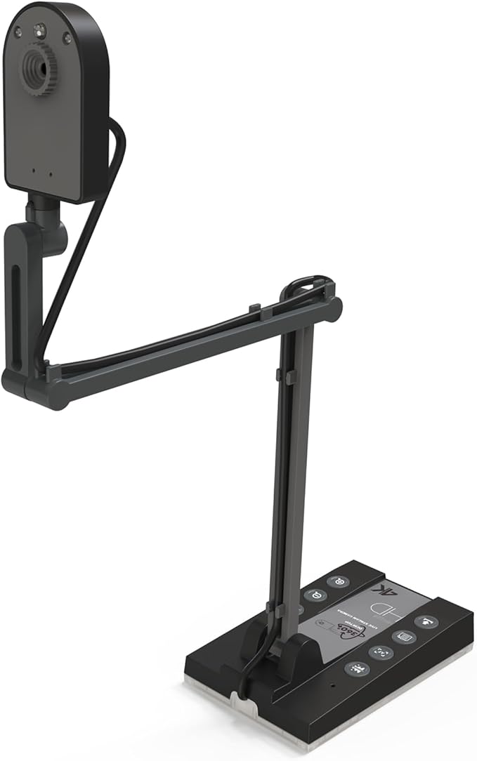 TreasLin Document Camera for Teachers HDMI USB-C 15MP HDIM Document Camera, Remote Learning Classroom Presentations Camera Art Classes Online Teaching with Multi Angle Rotation Adjustment LED Light