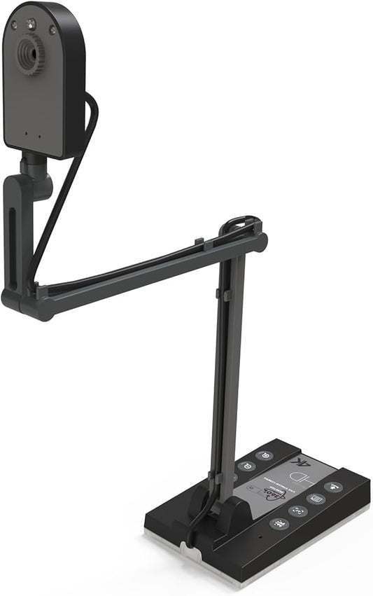 TreasLin Document Camera 15MP HDMI USB-C for Document Camera for Teachers, Remote Learning, Classroom Presentations, Art Classes Online Teaching with Multi Angle Rotation Adjustment LED Light