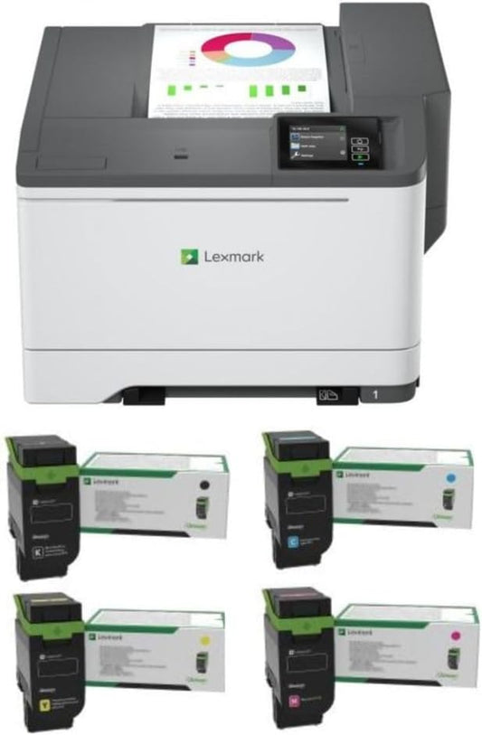 LEXMARK CS531dw Color Laser Wireless Printer (50M0020), Bundle with 75M10K0 Black 3K Yield Toner, 75M10C0 Cyan 2K Yield Toner, 75M10M0 Magenta 2K Yield Toner, 75M10Y0 Yellow 2K Yield Toner