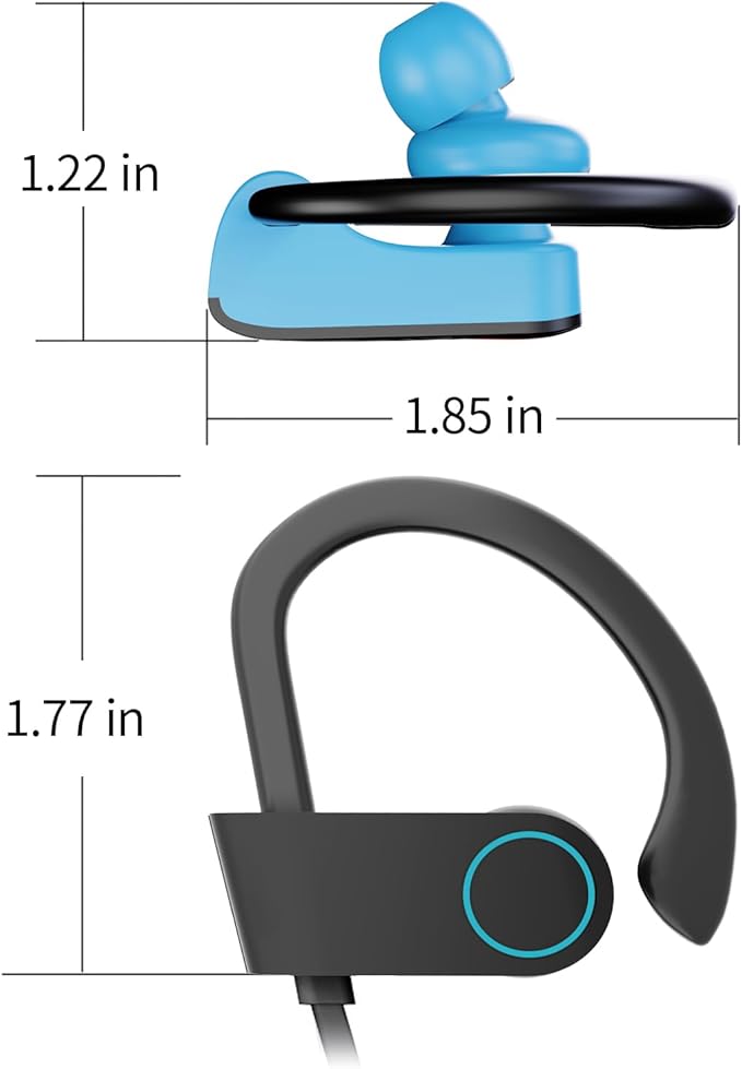 JOYWISE Bluetooth Headphones, Wireless Headphones 16H Playtime Wireless Earbuds with Mic Stereo in-Ear Earphones, IPX7 Waterproof Sports Headphones Sound Isolation Headsets for Running, Workout Blue