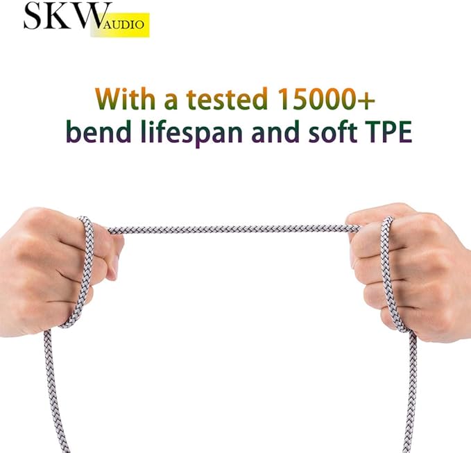 SKW Aux Cable for Car, 3.5mm to 3.5mm Aux Cord/Audio Jack Cable/Headphone Cable for iPhone, iPod, IPad, Echo Dot, Sony & More (Grey, 9.8ft/3M)