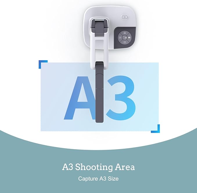 JOYUSING V513 HDMI/USB 13MP Dual Mode Document Camera for Teacher, Auto Focus, LED Light for Real-time Projection, Video Recording, Distance Learning, Works with and Without a Compute