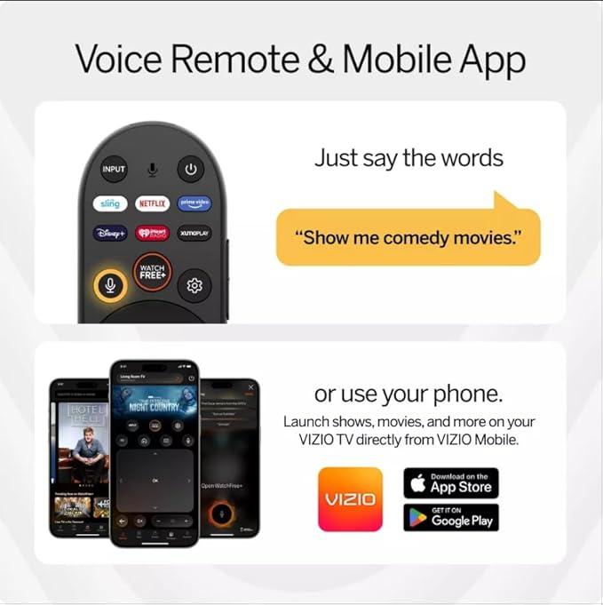 VIZIO 65-Inch 4K UHD LED Smart TV Bundle - Dolby Vision, HDR10+, VRR, Bluetooth, Alexa Compatible, Voice Remote with UAX HDMI Cable, 12-Month CPS Protection.