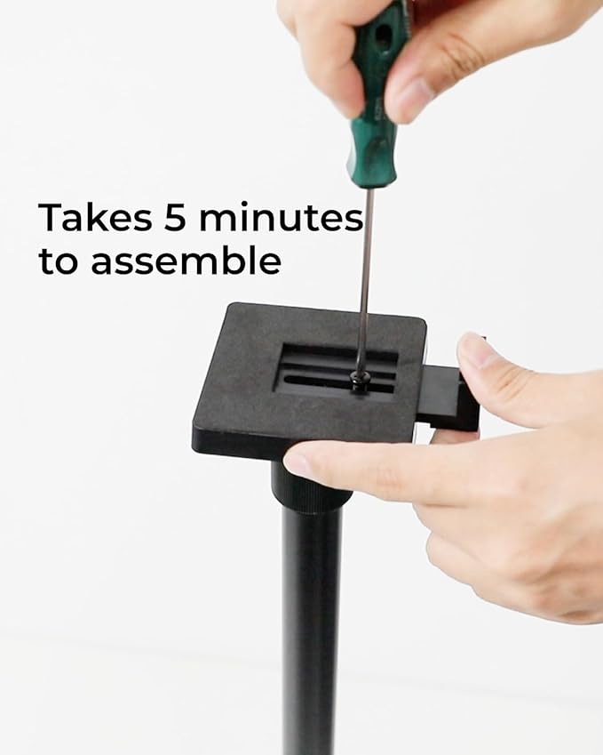 ULTIMEA 2-Pack Universal Height-Adjustable Speaker Stands, Black Floor Speaker Stand with 3KG Capacity, Extendable from 62cm to 93cm for Satellite & Bookshelf Speakers, Steady 310