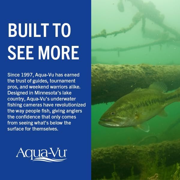 Aqua-Vu Micro Revolution 5.0 HD Underwater Fishing Camera – Portable 5" LCD, 1080p Video, 60' Cable, IR Light, Revolution Spool – Ice Fishing, Kayak Fishing, Sonar & Fish Finder Companion