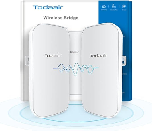 5.8GHz Point to Point Wireless Bridge 1KM Range PoE CCTV Camera Outdoor Plug & Play 2PCS