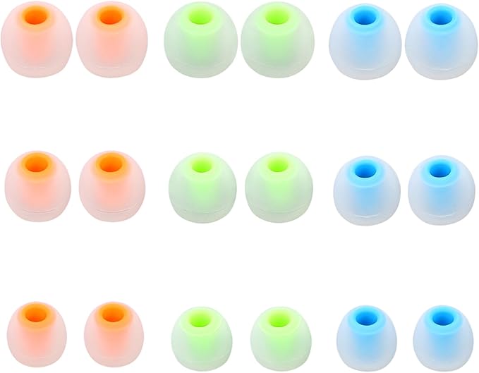 Silicone Replacement Earbud Tips Earbud Covers Ear Tips Fit for in-Ear Headphones (Inner Hole 3.8mm -5.1mm) Earbud Replacement Tips 9 Pairs
