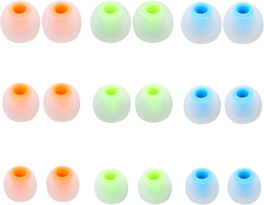 Silicone Replacement Earbud Tips Earbud Covers Ear Tips Fit for in-Ear Headphones (Inner Hole 3.8mm -5.1mm) Earbud Replacement Tips 9 Pairs