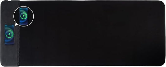 15W Large Gaming Mouse Pad with Superior Micro-Weave Cloth, Extended Desk Mousepad with Stitched Edges, Non-Slip Base, Water Resist Keyboard Pad for Gamer, Office & Home, 30 x 12 in, Black