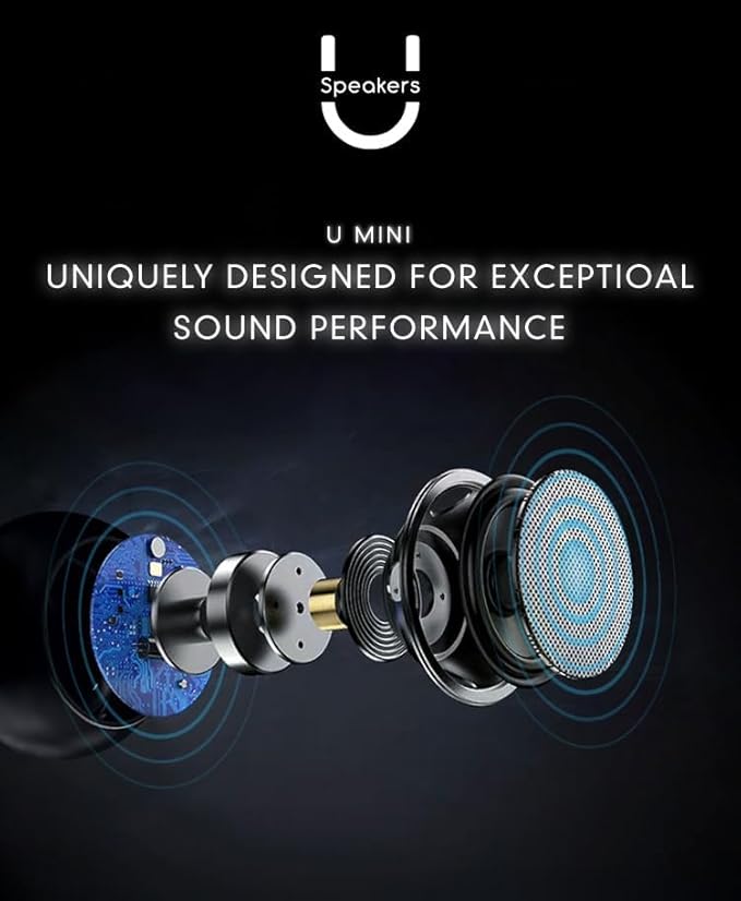 Fashionit U Mini Small Bluetooth Speaker Wireless Mic & Remote Shutter, Portable Bluetooth Speakers, Rich Sound for Home & Outdoor, Stocking Stuffers, Gifts for Adults - Glam Midnight Blue