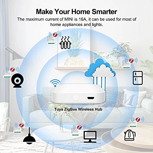 Zigbee Switch Controller Module,Mini 1 Gang 1/2 Way,DIY Smart Light Switch,Works with Ewelink Tuya Zigbee hub, SmartThings, Alexa, Google Home