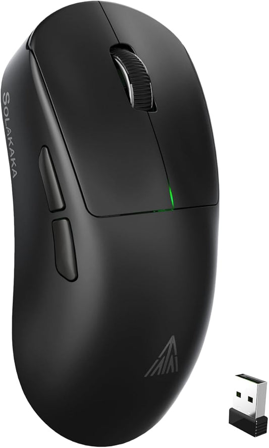 SOLAKAKA SM850 Wireless Gaming Mouse, 24000 DPI, 55g Lightweight Mouse Gaming, 6 Programmable Buttons, Ergonomic Computer Mouse, Tri-Mode BT5.1/2.4G/USB-C 250h Battery Life PC Gamer Mice for Laptop