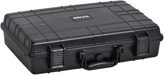 MEIJIA Portable Waterproof Protective Case,Hard Camera Case,Customized Fit Foam Inserted, Elegant Black,Fit for Camera, Equipments, Lens,Drones(Black)