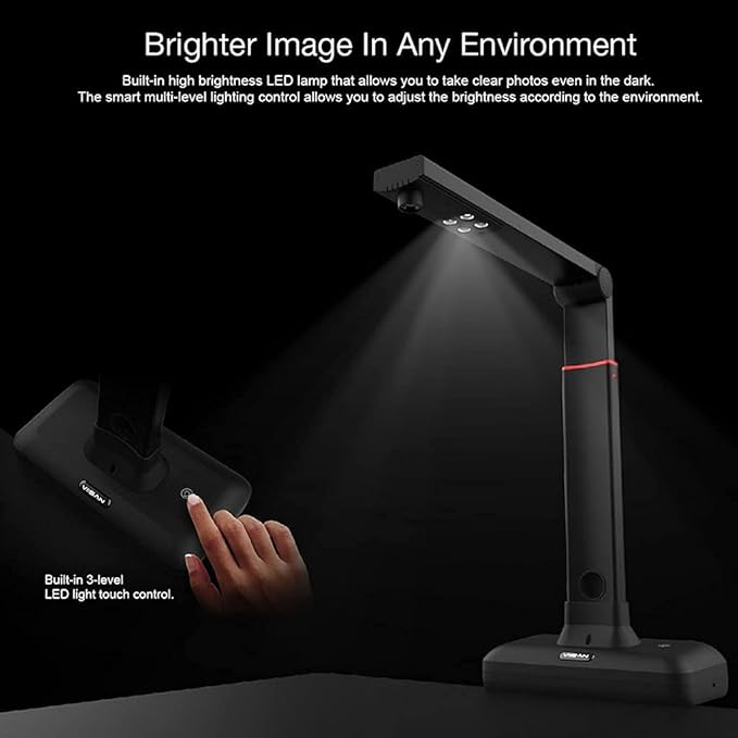 VIISAN Large Format Book & Document Scanner, Capture Size A2/A3, 26MP USB Document Camera with Auto-Flatten, Fingerprint Removal Technologies, Multi-Language OCR, Compatible with Windows & macOS