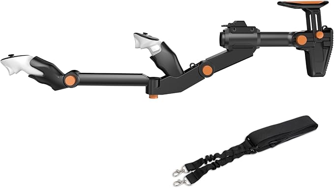 VR Gunstock for Meta Quest 3 Controller Accessories Gun Stock for Quest 3S /Quest 2 FPS Gaming Customized Shape Sizes (Black)